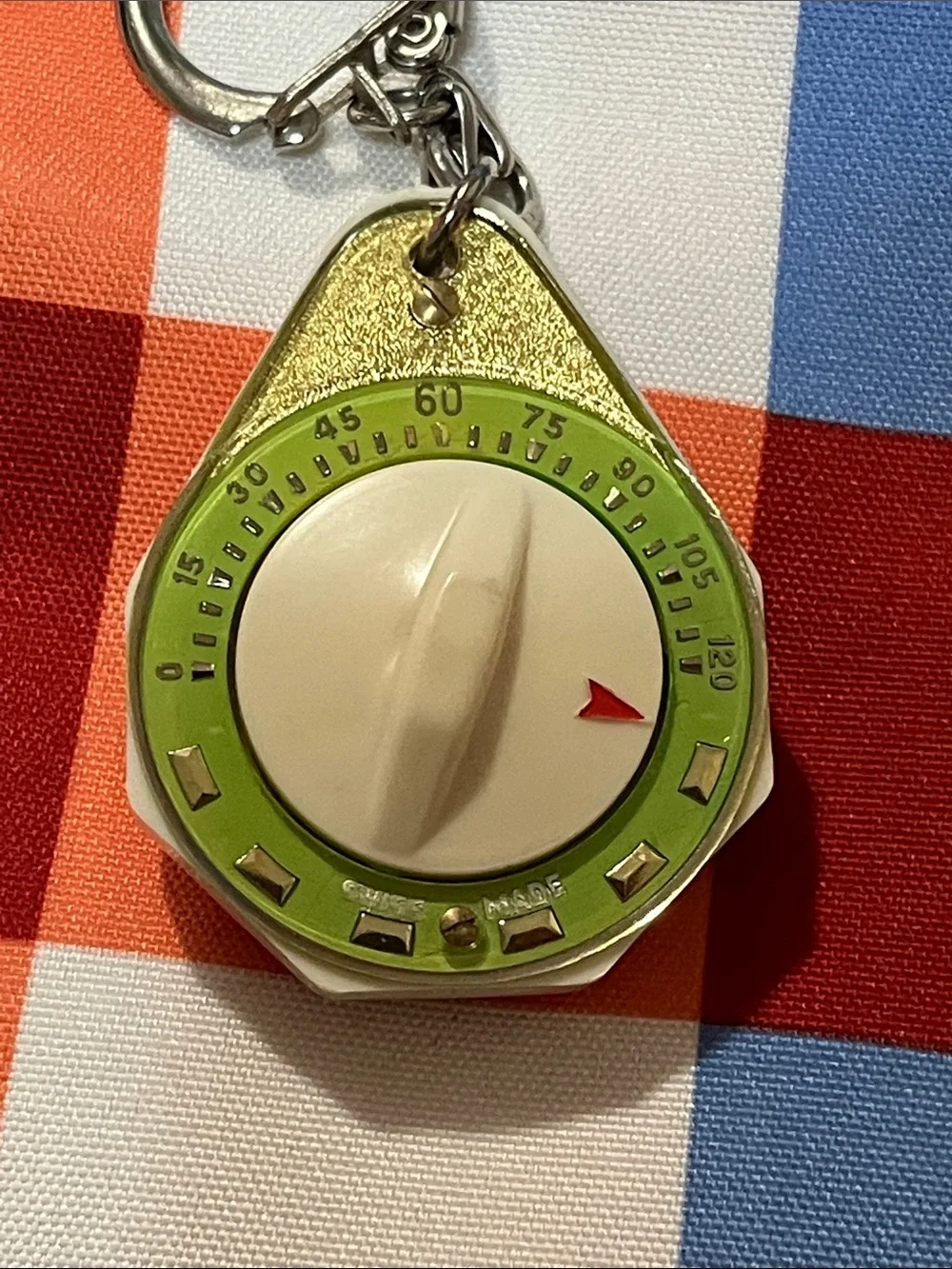 Green & Cream Keychain Timer Key & Card Holder – Unbranded
